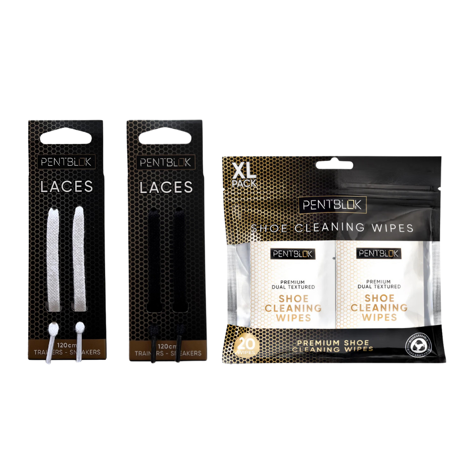 Cleaning Wipes + Shoe Laces (White & Black)